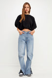 Bubble Hem Tee // black