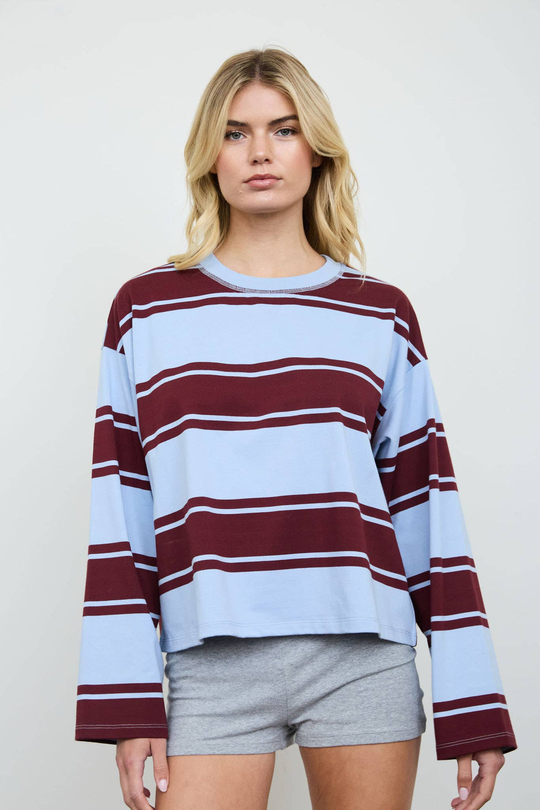 Rugby Stripe Tee // wine