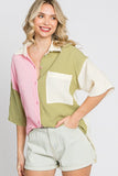 Colorblock Gauze Top // curvy