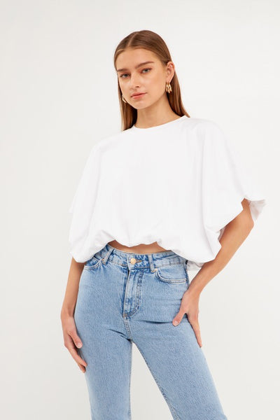 Bubble Hem Tee // white