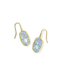 Lee Luxe Drop Earrings in Gold Light Blue CZ