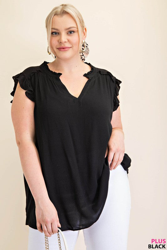 Kelsi Ruffle Top // curvy // 2 colors