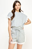 Eyelet Trim Shorts